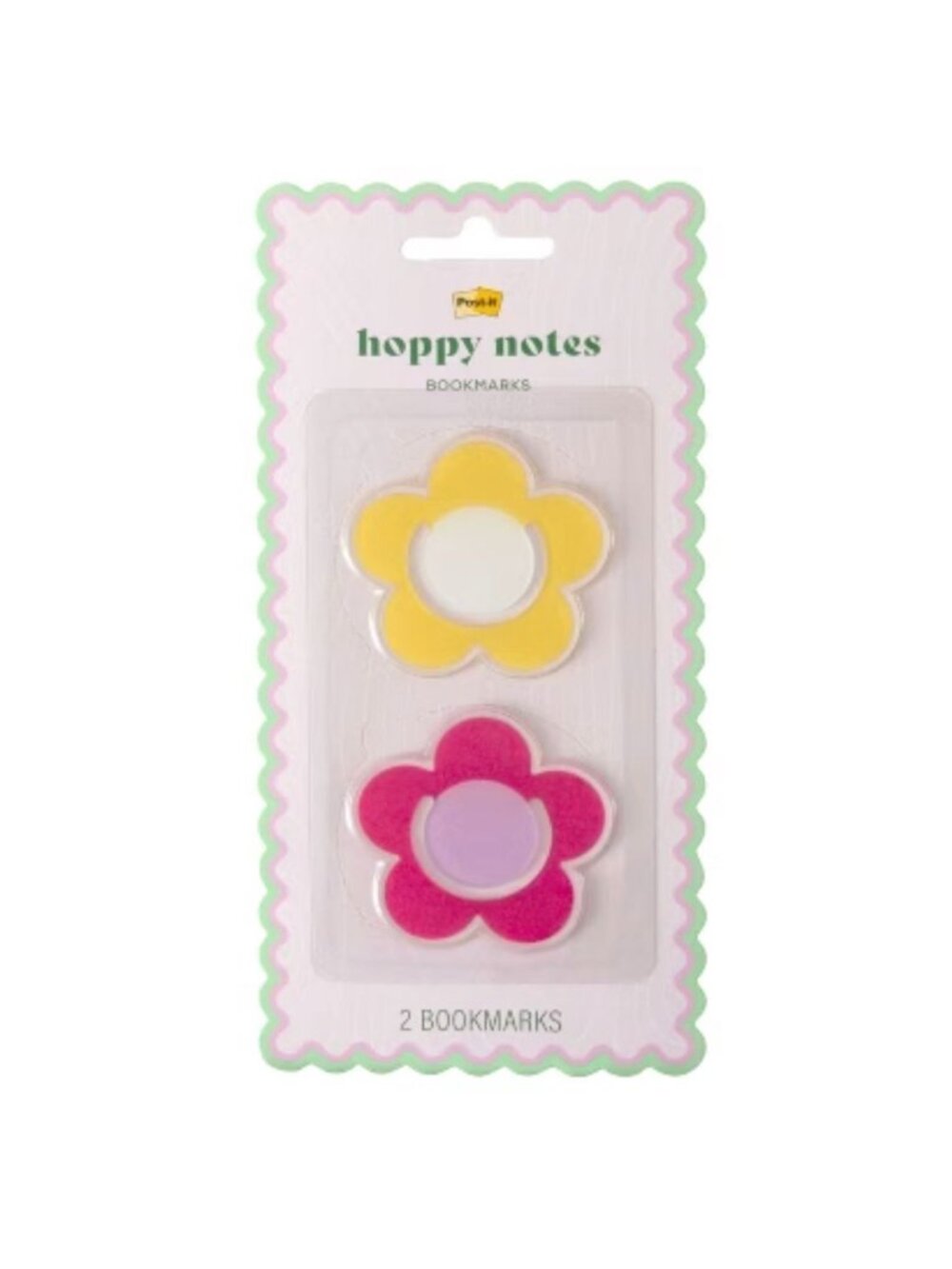 Post-it 2 Pack Hoppy Notes Pink and Yellow Flower Bookmarks Spring Easter
